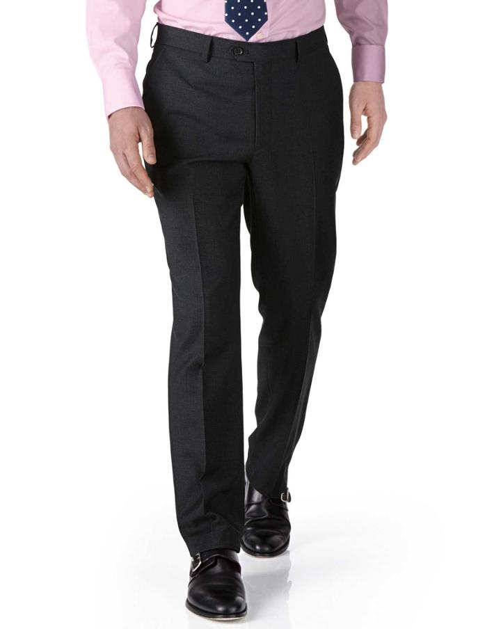 Charles Tyrwhitt Charles Tyrwhitt Charcoal Extra Slim Fit Twill Business Suit Wool Pants Size W28 L38