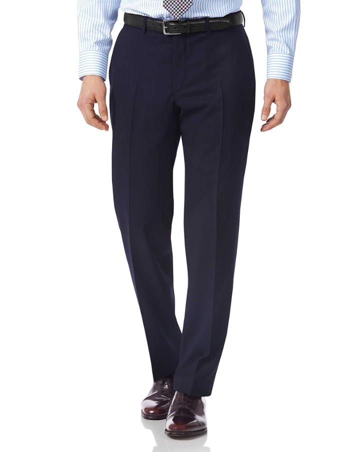  Navy Classic Fit British Luxury Suit Wool Pants Size W32 L30 By Charles Tyrwhitt