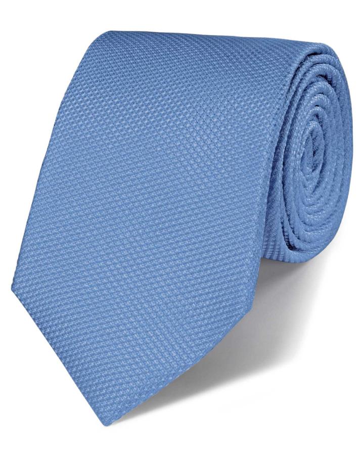 Charles Tyrwhitt Charles Tyrwhitt Sky Silk Classic Plain Tie