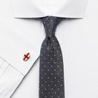 Charles Tyrwhitt Charles Tyrwhitt Grey And White Silk Classic Spot Sim Tie