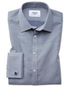 Charles Tyrwhitt Extra Slim Fit Non-iron Square Weave Navy Blue Cotton Dress Shirt French Cuff Size 14.5/32 By Charles Tyrwhitt