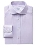 Charles Tyrwhitt Extra Slim Fit Spread Collar Non-iron Mouline Stripe Lilac Cotton Dress Shirt Single Cuff Size 16/38 By Charles Tyrwhitt