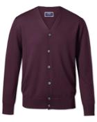  Wine Merino Wool Cardigan Size Xl By Charles Tyrwhitt