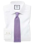 Classic Fit Non-iron White Triangle Weave Cotton Dress Shirt Single Cuff Size 15/33 By Charles Tyrwhitt