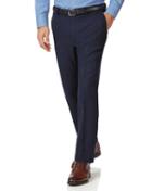  Navy Slim Fit Wool Flannel Tailored Pants Size W30 L34 By Charles Tyrwhitt