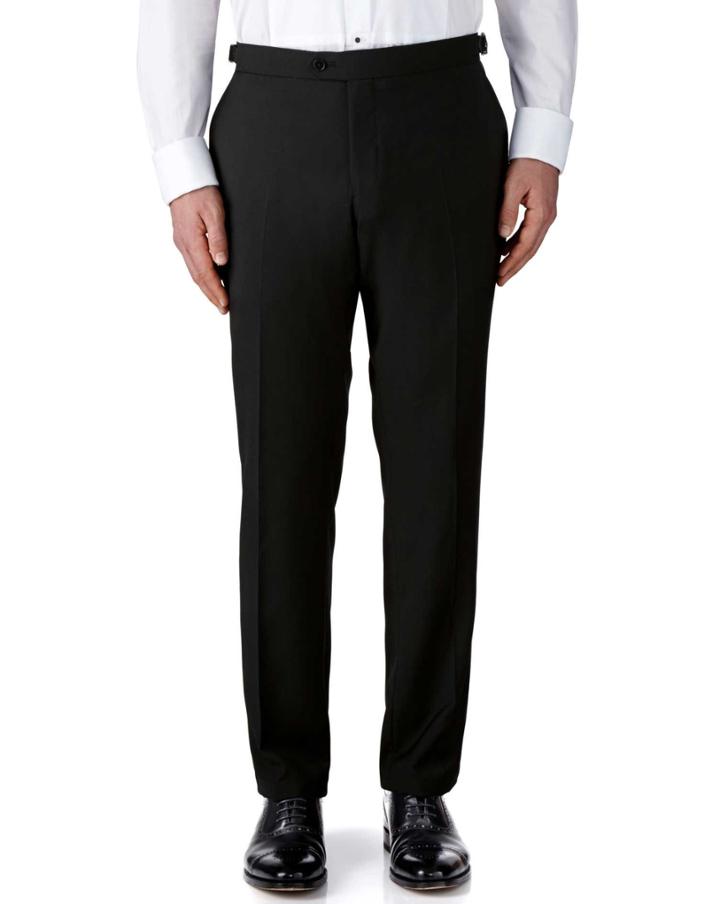Charles Tyrwhitt Charles Tyrwhitt Black Classic Fit Tuxedo Wool Pants Size W30 L38