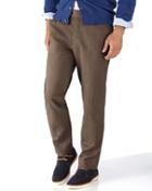 Charles Tyrwhitt Light Brown Slim Fit Flat Front Cotton Chino Pants Size W30 L30 By Charles Tyrwhitt
