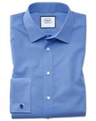 Charles Tyrwhitt Slim Fit Non-iron Poplin Blue Cotton Dress Shirt French Cuff Size 14.5/33 By Charles Tyrwhitt