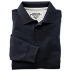 Charles Tyrwhitt Charles Tyrwhitt Navy Long Sleeve Slim Fit Pique Polo (l)