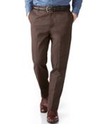 Charles Tyrwhitt Charles Tyrwhitt Dark Brown Extra Slim Fit Flat Front Non-iron Cotton Chino Pants Size W30 L34