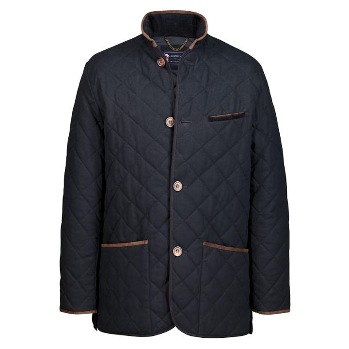 Charles Tyrwhitt Charles Tyrwhitt Navy Canvas Made In England Quilted Coat (36)