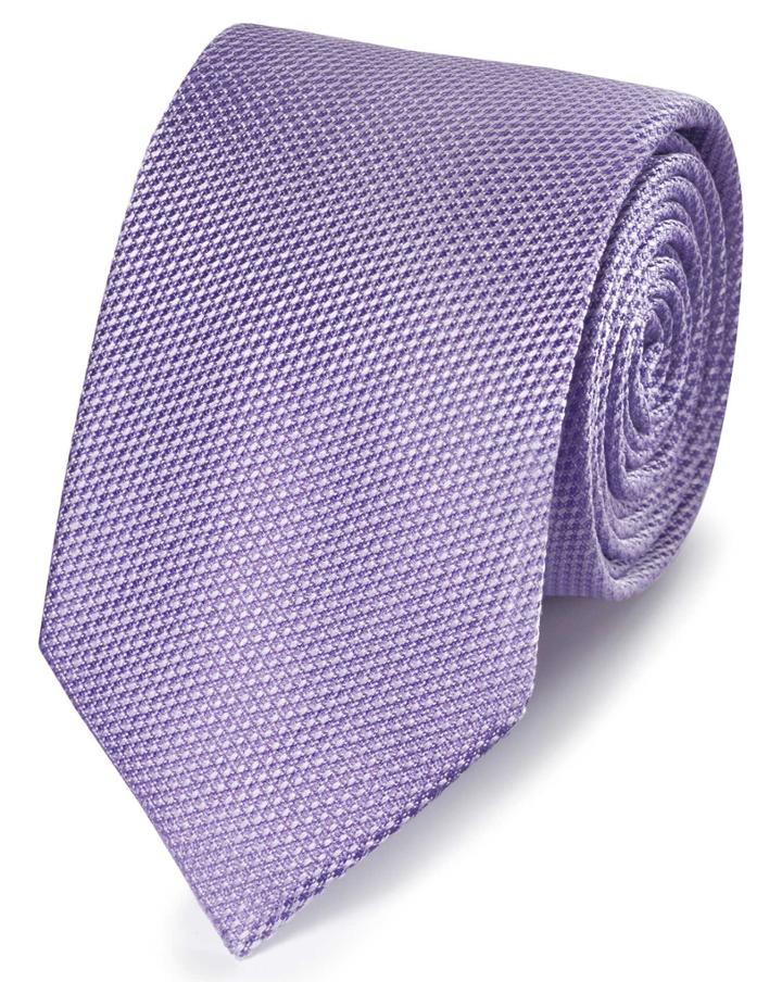  Violet Silk Plain Classic Tie By Charles Tyrwhitt