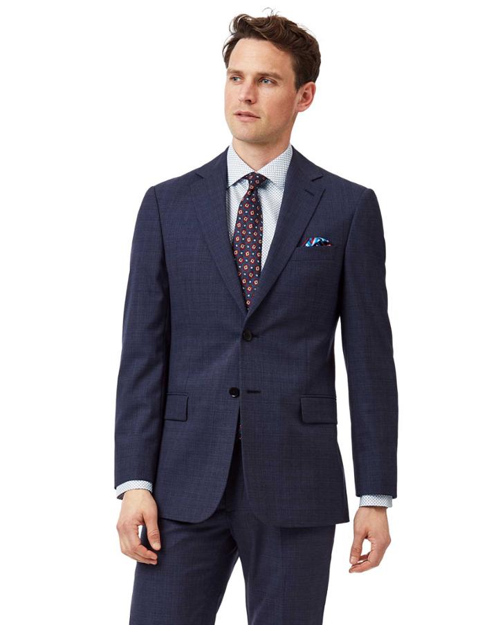  Airforce Blue Slim Fit Merino Business Suit Wool Jacket Size 40 By Charles Tyrwhitt