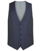 Light Blue Adjustable Fit Herringbone Business Suit Wool Waistcoat Size W40 By Charles Tyrwhitt
