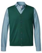  Dark Green Merino Vests Size Large By Charles Tyrwhitt