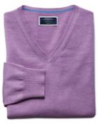 Charles Tyrwhitt Lilac Merino Wool V-neck Sweater Size Medium By Charles Tyrwhitt