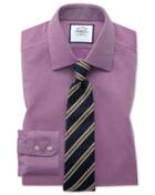  Classic Fit Non-iron Berry Arrow Weave Cotton Dress Shirt French Cuff Size 15.5/35 By Charles Tyrwhitt