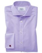 Charles Tyrwhitt Extra Slim Fit Spread Collar Non-iron Poplin Lilac Cotton Dress Casual Shirt Single Cuff Size 14.5/32 By Charles Tyrwhitt