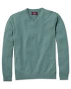  Light Green Cashmere V-neck Sweater Size Large By Charles Tyrwhitt