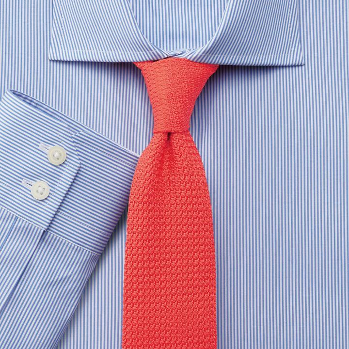 Charles Tyrwhitt Charles Tyrwhitt Extra Slim Fit Semi-spread Collar Egyptian Cotton Bengal Stripe Sky Shirt