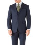 Charles Tyrwhitt Airforce Blue Slim Fit Hairline Business Suit Wool Jacket Size 36 By Charles Tyrwhitt