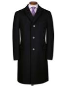 Charles Tyrwhitt Charles Tyrwhitt Slim Fit Navy Wool And Cashmere Overcoat