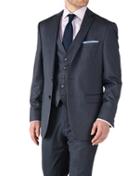 Charles Tyrwhitt Charles Tyrwhitt Airforce Blue Classic Fit Twill Business Suit Wool Jacket Size 36