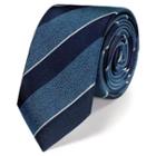 Charles Tyrwhitt Charles Tyrwhitt Classic Slim Blue And Navy Wide Stripe Melange Tie