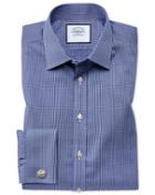 Charles Tyrwhitt Classic Fit Non-iron Puppytooth Royal Blue Cotton Dress Shirt French Cuff Size 15/33 By Charles Tyrwhitt