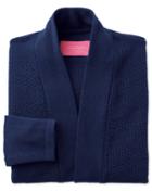 Charles Tyrwhitt Charles Tyrwhitt Navy Textured Long Line Merino Wool Cardigan Size 10