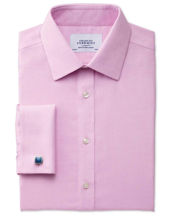 Charles Tyrwhitt Charles Tyrwhitt Slim Fit Non-iron Micro Spot Pink Shirt
