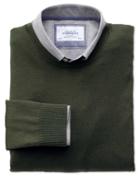 Charles Tyrwhitt Dark Green Merino Wool Crew Neck Sweater Size Large By Charles Tyrwhitt