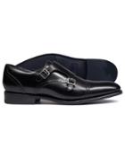  Black Goodyear Welted Double Buckle Monk Performance Shoe Size 11.5 By Charles Tyrwhitt
