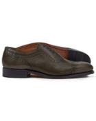  Olive Goodyear Welted Oxford Brogue Shoes Size 11 By Charles Tyrwhitt