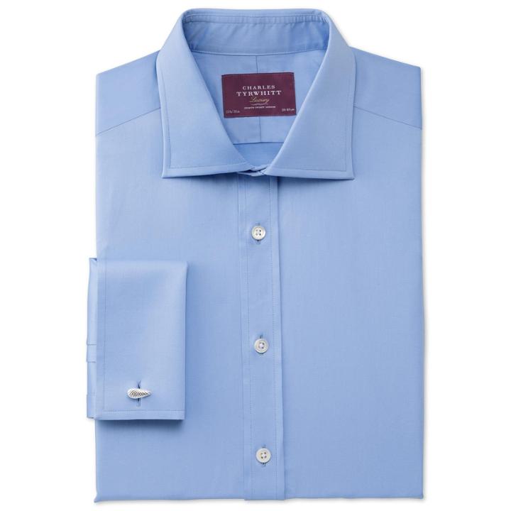 Charles Tyrwhitt Charles Tyrwhitt Extra Slim Fit Semi-spread Collar Luxury Twill Sky Shirt