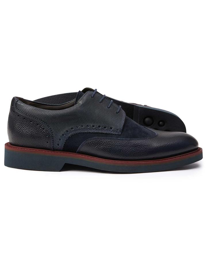  Navy Extra Lightweight Derby Wing Tip Shoes Size 11 By Charles Tyrwhitt