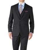 Charles Tyrwhitt Charles Tyrwhitt Charcoal Slim Fit End-on-end Business Suit Wool Jacket Size 36