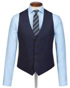  Navy Slim Fit Sharkskin Travel Suit Wool Vest Size W38 By Charles Tyrwhitt