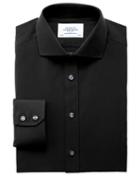 Charles Tyrwhitt Charles Tyrwhitt Extra Slim Fit Spread Collar Non-iron Black Cotton Dress Shirt Size 14.5/33