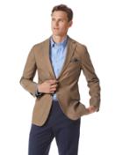  Slim Fit Tan Textured Stretch Cotton Cotton Jacket Size 38 By Charles Tyrwhitt