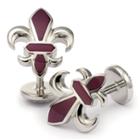 Charles Tyrwhitt Charles Tyrwhitt Enamel Burgundy Fleur De Lys Cuff Link