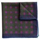 Charles Tyrwhitt Charles Tyrwhitt Brown And Pink Wool Spot Pocket Square