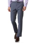  Light Blue Slim Fit Herringbone Business Suit Wool Pants Size W30 L32 By Charles Tyrwhitt