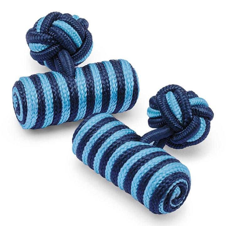 Charles Tyrwhitt Charles Tyrwhitt Sky And Navy Barrel Cuff Knot Cuff Links