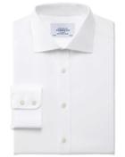 Charles Tyrwhitt Charles Tyrwhitt Extra Slim Fit Semi-spread Collar Stretch White Cotton Dress Shirt Size 16/38