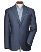 Charles Tyrwhitt Charles Tyrwhitt Classic Fit Blue And Sky Semi-plain Cotton Jacket Size 36