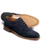 Charles Tyrwhitt Charles Tyrwhitt Navy Medlyn Suede Wing Tip Brogue Derby Shoes Size 11