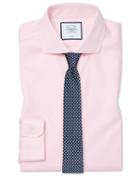  Super Slim Fit Cutaway Collar Non-iron Cotton Stretch Oxford Pink Dress Shirt Single Cuff Size 14/33 By Charles Tyrwhitt