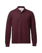 Charles Tyrwhitt Charles Tyrwhitt Classic Fit Burgundy Pique Long Sleeve Polo