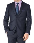 Charles Tyrwhitt Charles Tyrwhitt Blue Slim Fit Sharkskin Travel Suit Wool Jacket Size 36